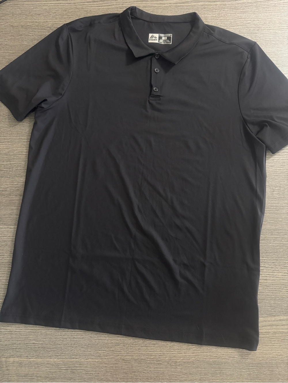 RBX Active Men’s Performance Polo Shirt Size Large Black NWOT